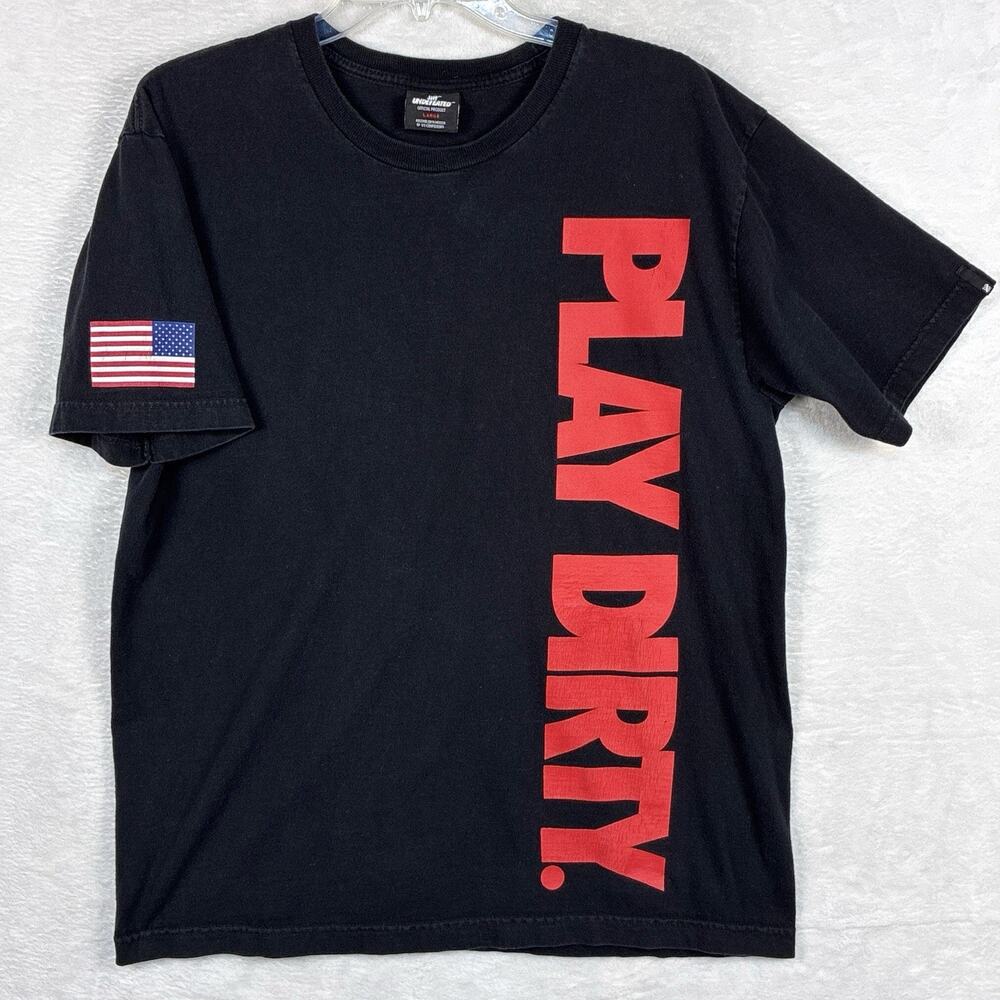 Undefeated UNDFTD Tshirt Mens L Black Play Dirty Combat Jiu Jitsu Boxing Workout